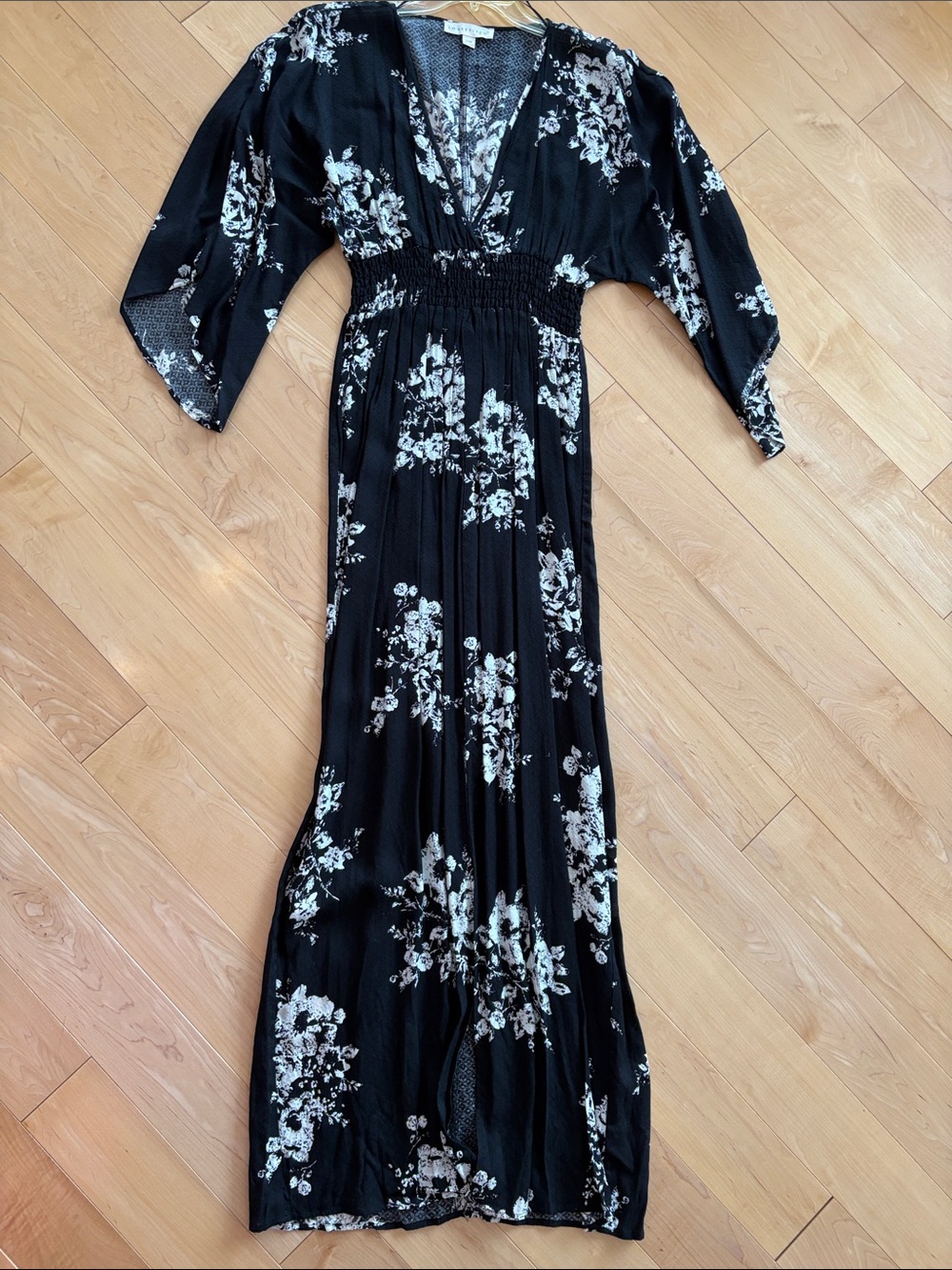 lovestitch Black Floral V-Neck Maxi Dress